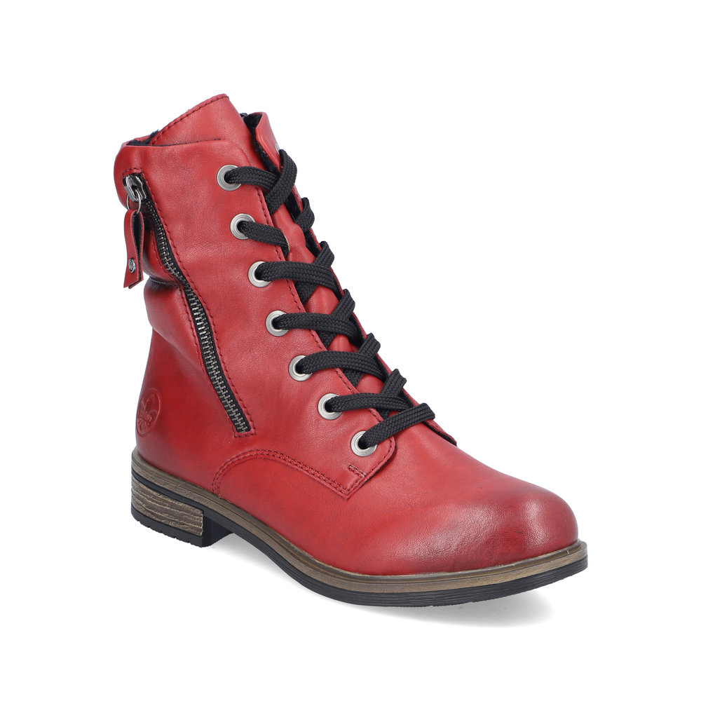 Rieker 72212-35 Red Womens Lace Up Boots in a Plain Synthetic in Size 40
