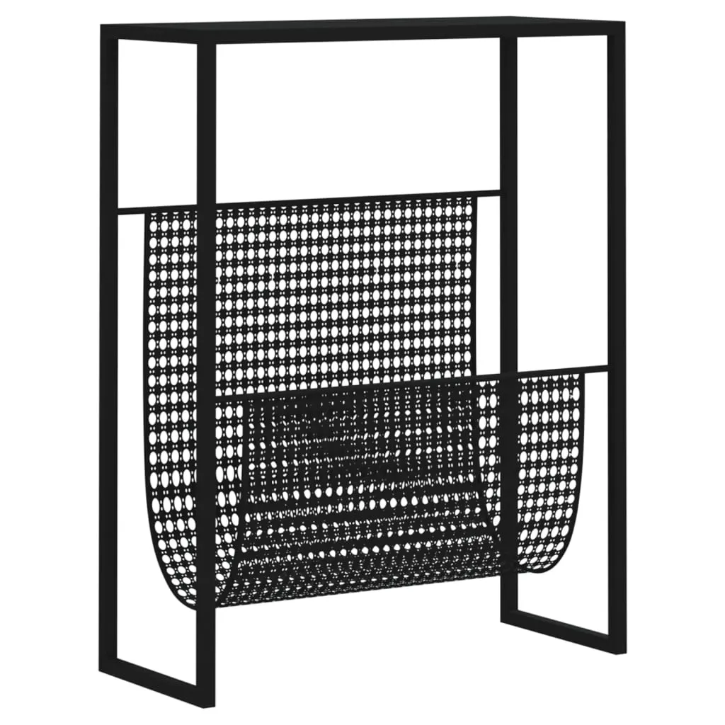 VidaXL Magazine Rack Black 35x15x45 cm Steel