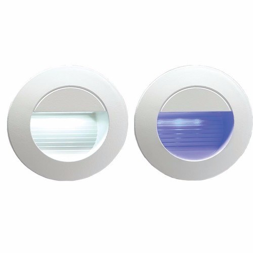 KnightsBridge IP54 Round LED Recessed Stair & Wall Guide Light - White