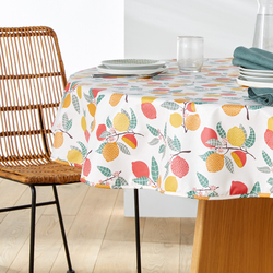 La Redoute Interieurs Citron Fruity Cotton Oilcloth Round Tablecloth by La Redoute