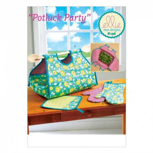 Kwik Sew Potholder, Mitts, and Casserole Carrier Sewing Patterns K0196 - One Size