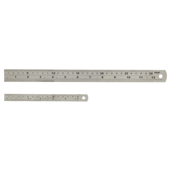 Rolson 50824 300mm Stainless Steel Ruler