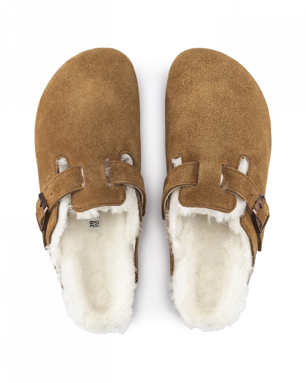 Birkenstock Boston Vl/fell Clogs In Suede With Faux Fur Lining