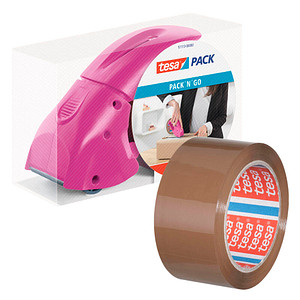 Tesa Packing Tape Dispenser tesapack Pack ?N? Go Pink 171 (W) mm Plastic