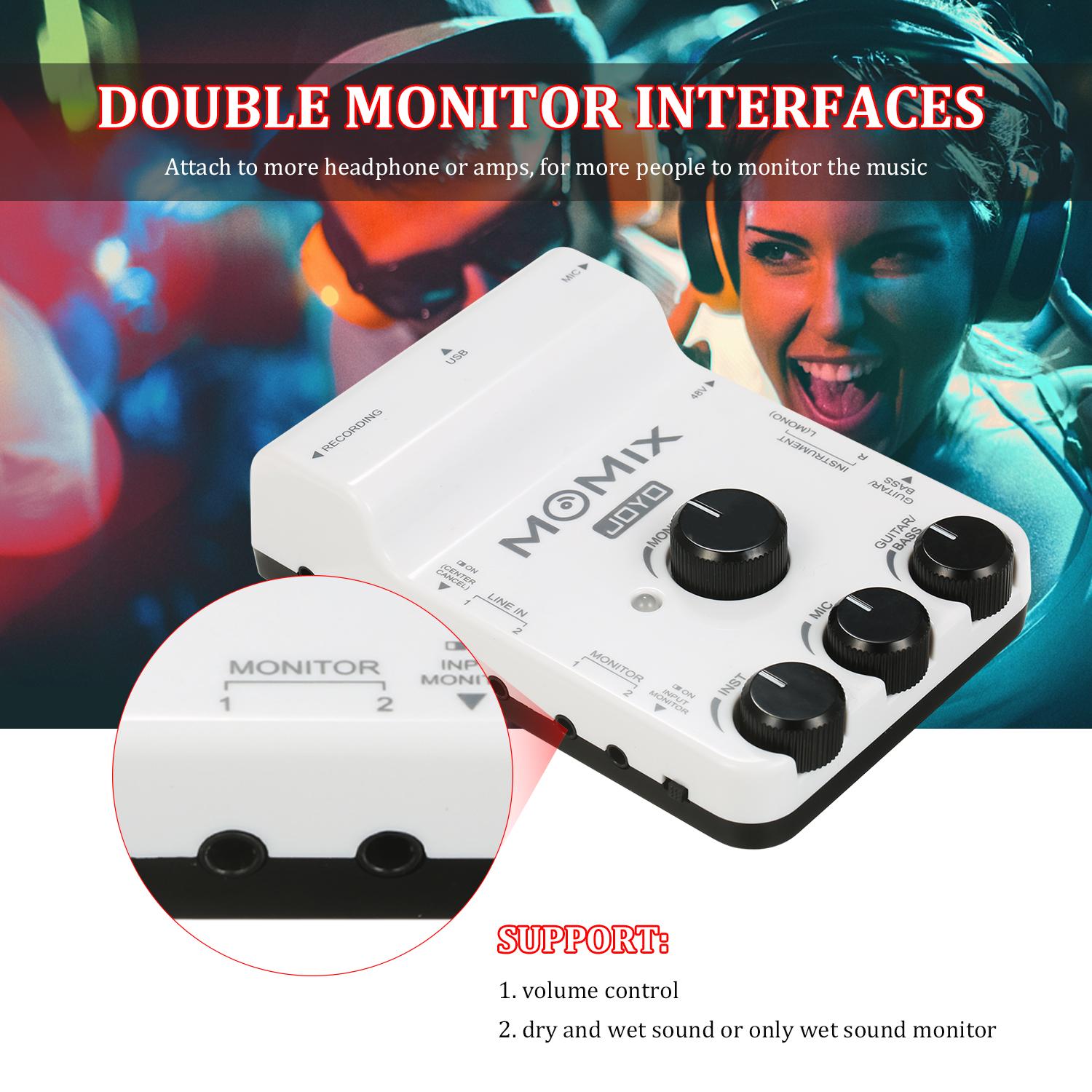 Joyo Momix Usb Audio Interface Mixer Portable Audio Mixer Professional Sound Mixer For Pc White