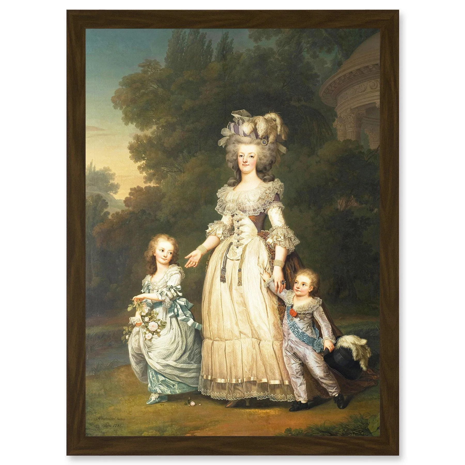 Artery8 Painting Portrait Doomed Queen Marie Antoinette Children France Artwork Framed Wall Art Print A4