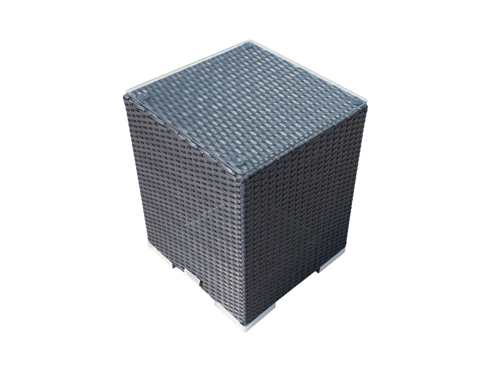 Rattan Direct Rattan Garden Tall Square Side Table in Black
