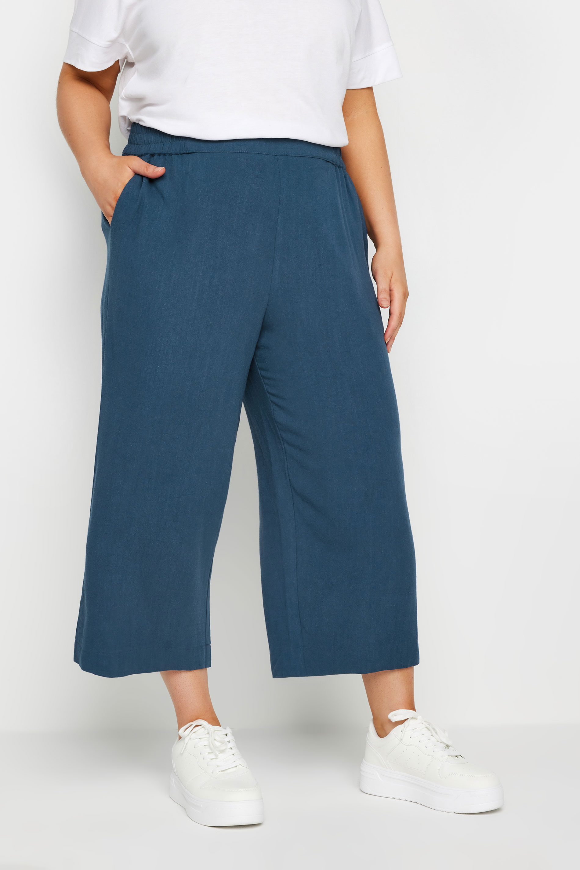 Wide Leg Cropped Trousers