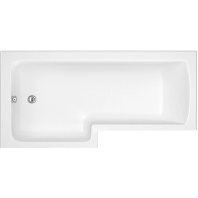 Cooke & Lewis Solarna White Acrylic L-Shaped Left-Handed Shower Bath (L)1700mm (W)850mm