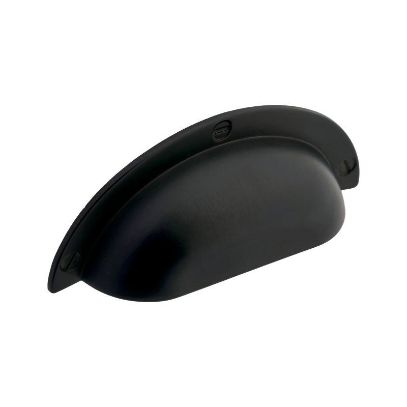 Elite Knobs & Handles Shell Shape Cabinet/Drawer Pull Handle - 64mm - Matte Black - Elite Knobs &amp; Handles