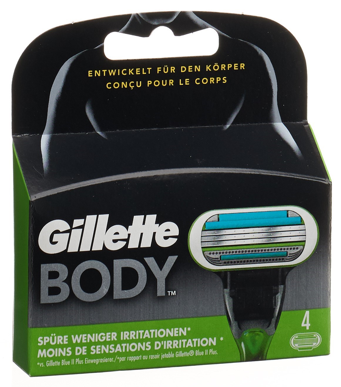 Gillette 557 Body Razor Blades - DE - 4 Rasierklingen