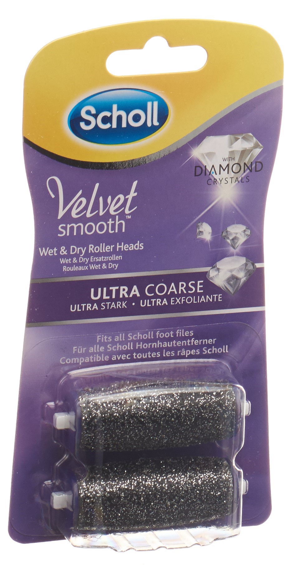 Scholl Velvet Smooth Replacement Head for Electric Foot File – Ultra Coarse 2 pc