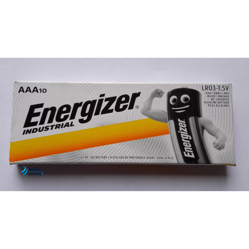 Energizer ENGINDAAA AAA Industrial Batteries Pack of 10