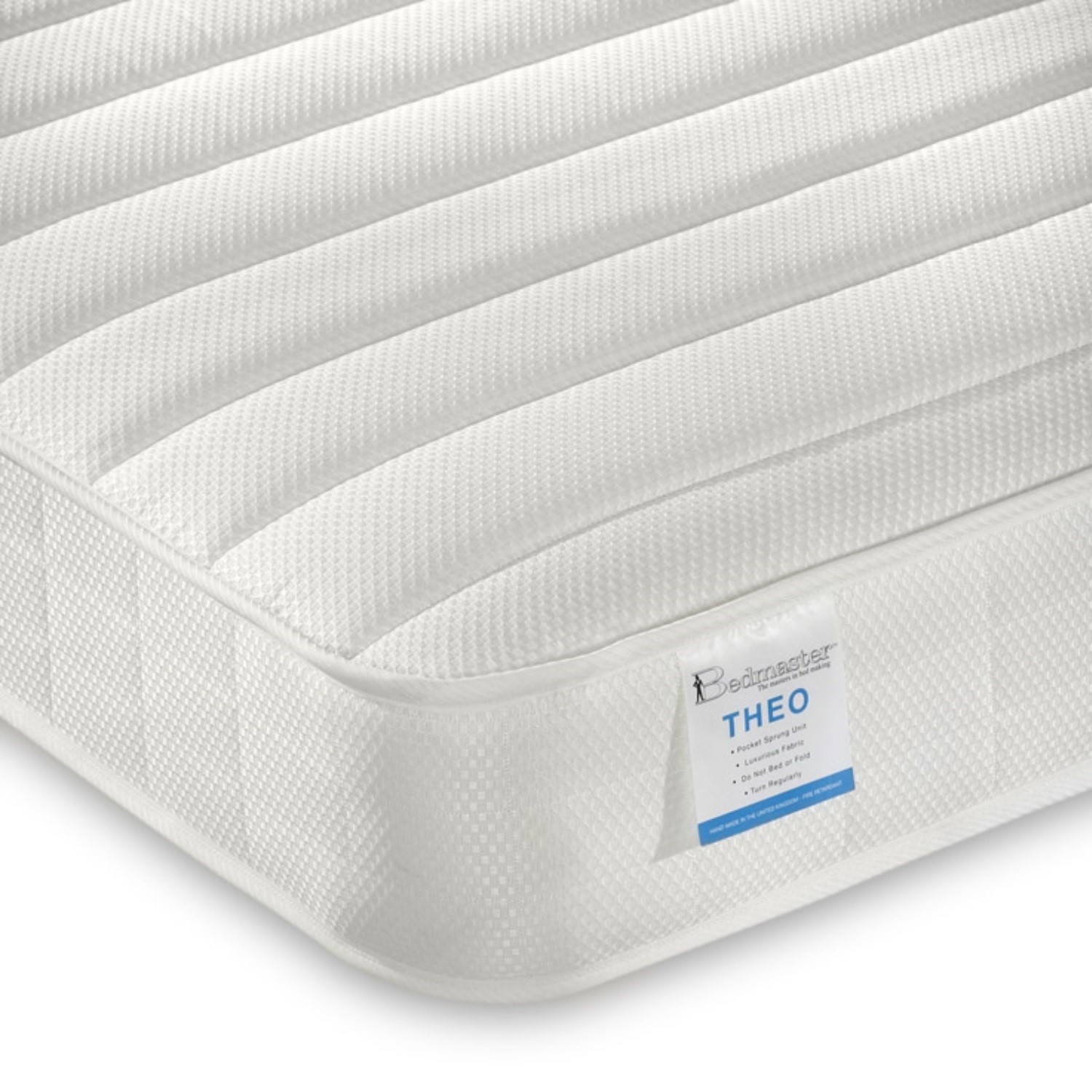 Bedmaster Pair of Theo Pocket Sprung Quilted Mattresses - Small Double + Single