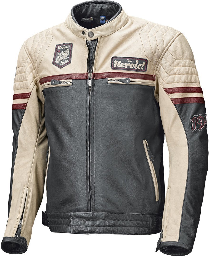 Held Baker Motorcycle Leather Jacket, black-beige, Size 48, black-beige, Size 48