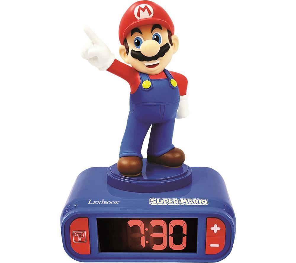 LEXIBOOK RL800NI Nightlight Alarm Clock - Super Mario, Red,Blue