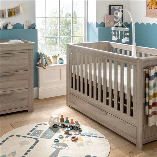 Franklin 2 Piece Cotbed Set with Dresser & Changer - White Wash