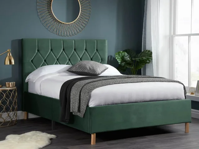 Birlea Loxley 4ft Small Double Green Fabric Bed Frame