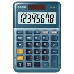 Casio MS-80E Desktop Calculator 8 Digit LCD Display Blue
