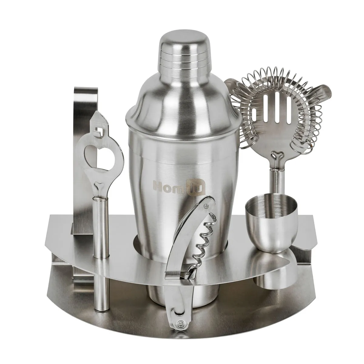 Homiu Cocktail Accessories: Eight-Piece Cocktail Set with Stand