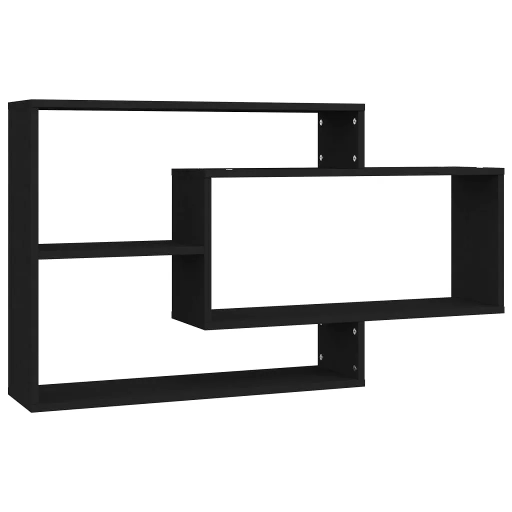 VidaXL Wall Shelves Black 104x20x58,5 cm Chipboard