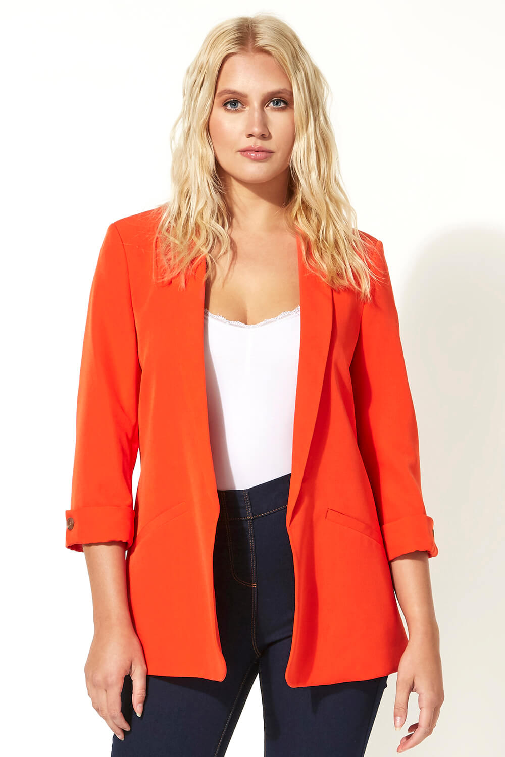 Roman Originals 3/4 Sleeve Jacket in Orange