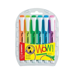 Stabilo® STABILO Pochette de 6 surligneurs de poche pointe biseautée assortis SWING COOL