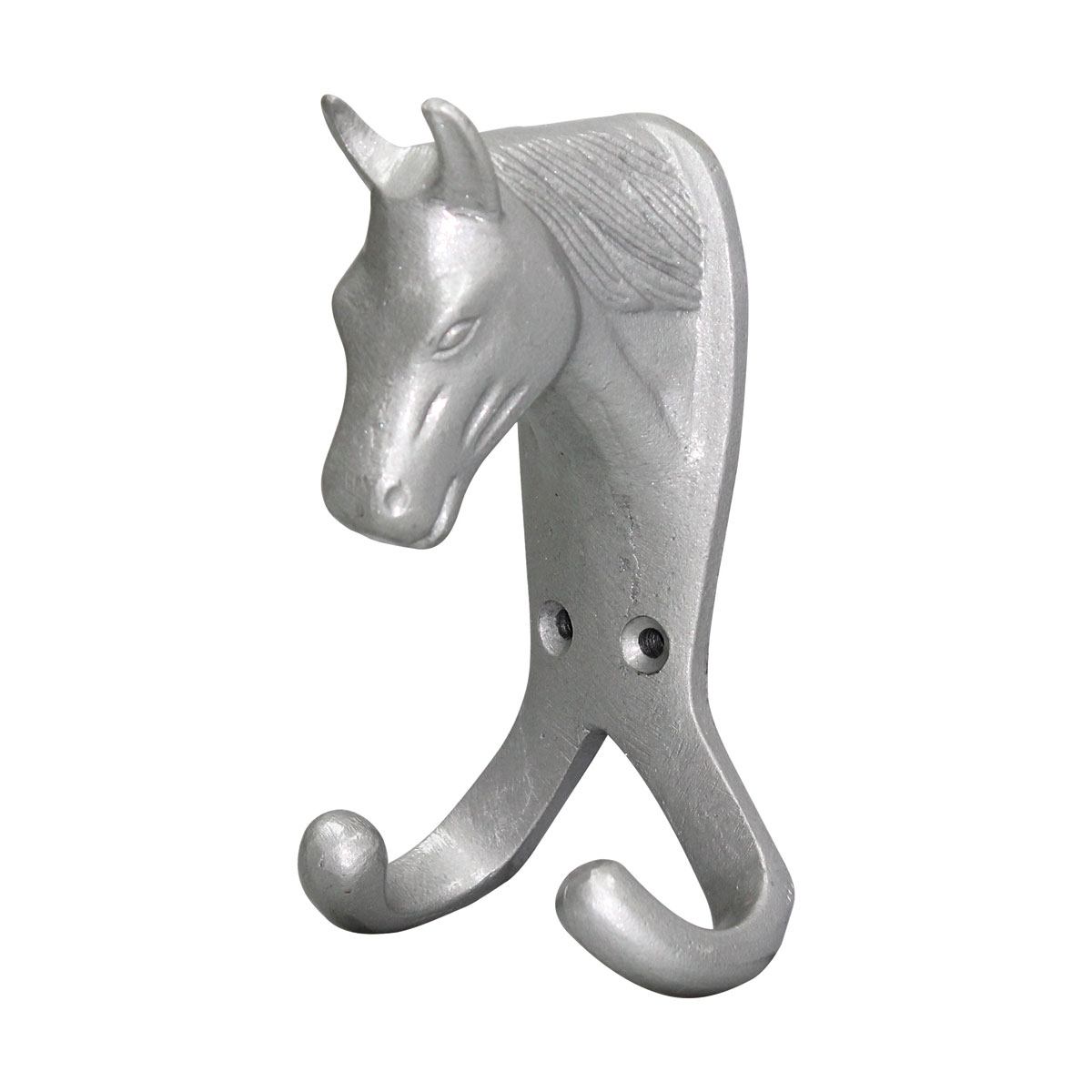 Perry Equestrian Fixtures and Fittings | Perry Equestrian Horse Head Double Hook Colour Silver