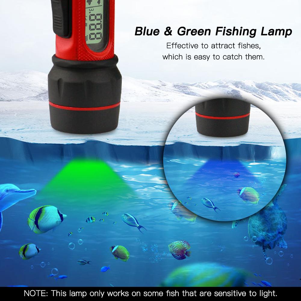 TOMTOP JMS Sonar Ice Fishing Fishfinder with LED Underwater Light Wireless Handheld Fishfinder with 0.8-90m