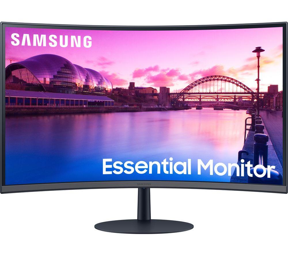  Ls27c390eauxxu Full Hd 27" Curved Va Lcd Monitor - Black, Black
