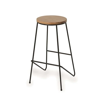 GoodHome Maloux Black Metal Bar Stool