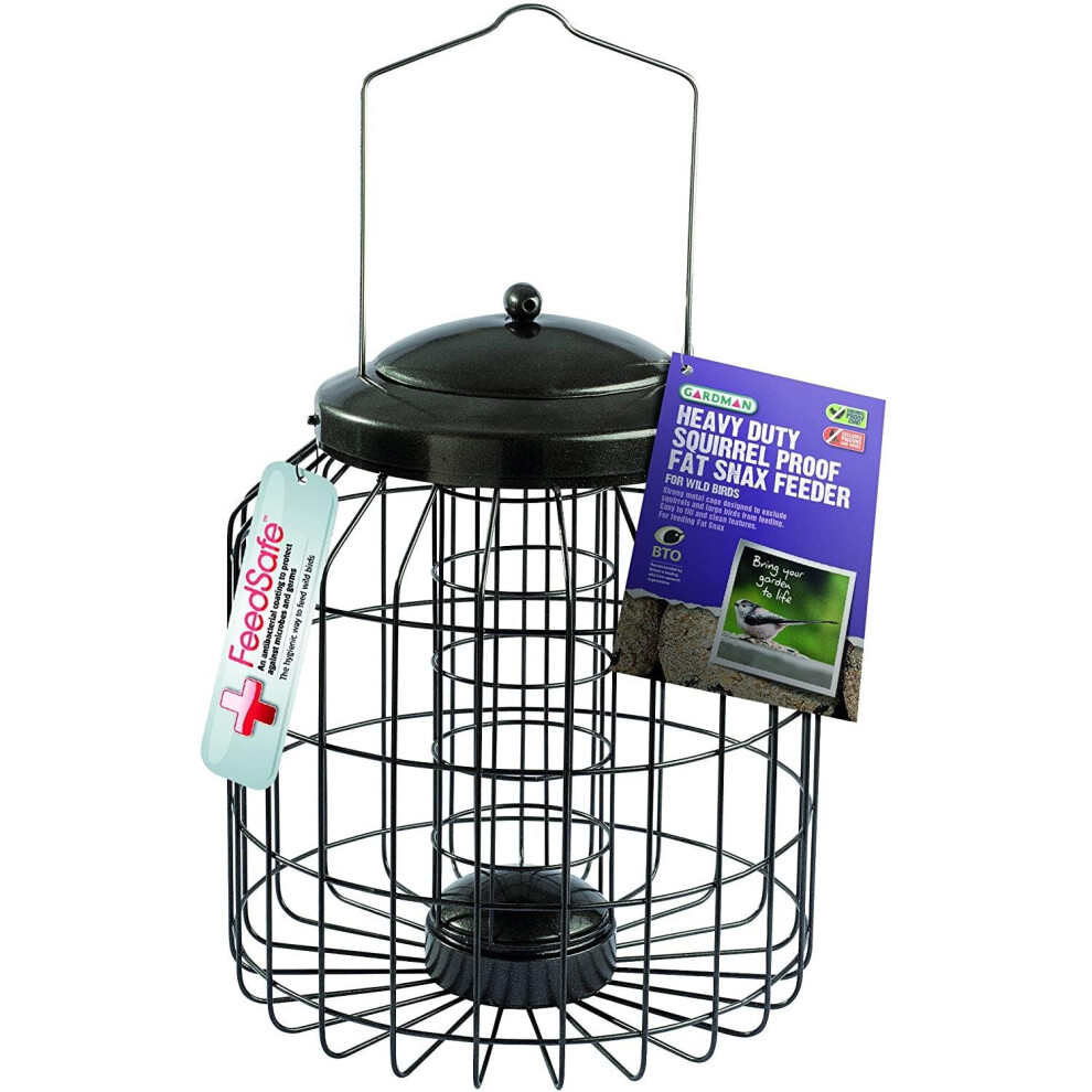 Heavy Duty Squirrel Proof Fat Snax Feeder for Wild Birds by Gardman