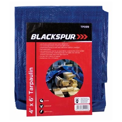 Blackspur 4' (1.2m) x 6' (1.8m) TARPAULIN - BLUE