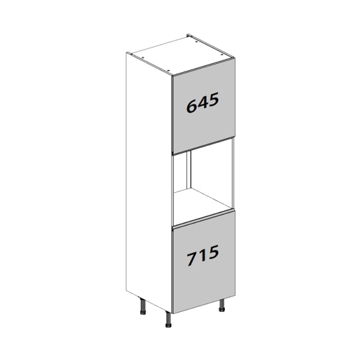 KitchenKIT J-Pull 60cm Single Oven Unit - Matt Dust Grey