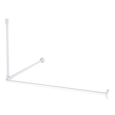  Nira White Non Extendable Angled Shower Curtain Rod (L)0.8M