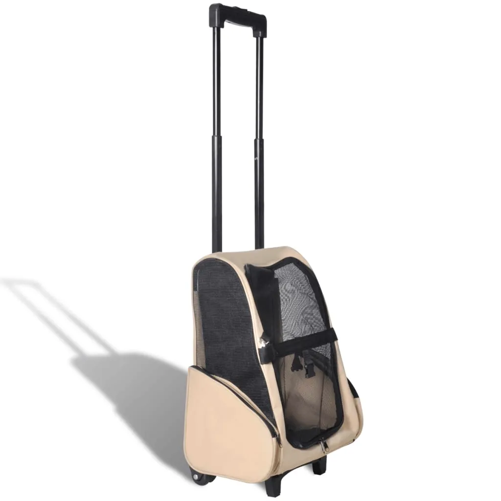 VidaXL Foldable Multipurpose Pet Trolley Beige