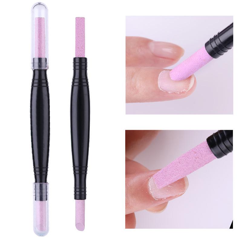 Artlalic 1Pc Pumice Stone Double-Headed Nail Grinding Pens Nail Buffer Dead Skin Removal Cuticle Tool Manicure Pedicure