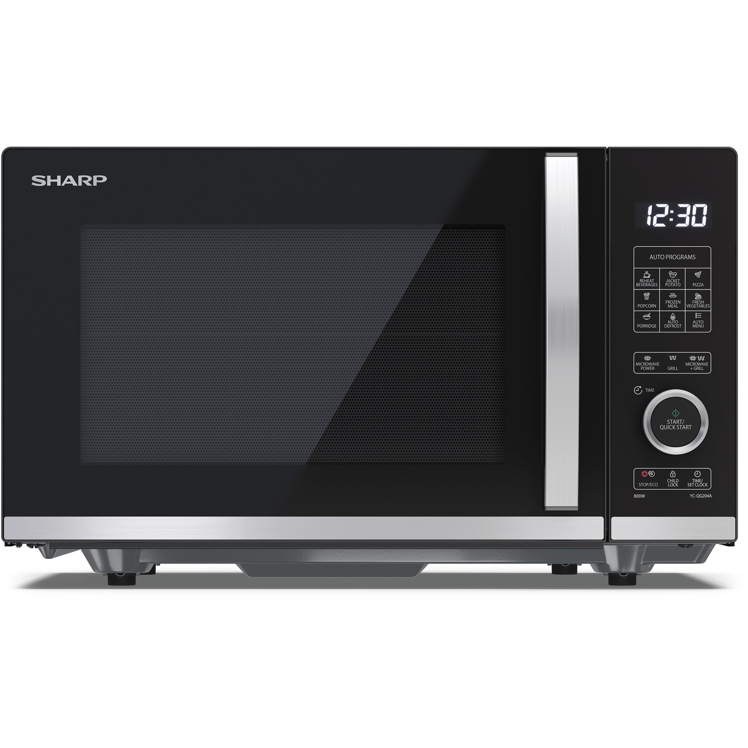 Sharp 20L Digital Flatbed Microwave with Grill - Black