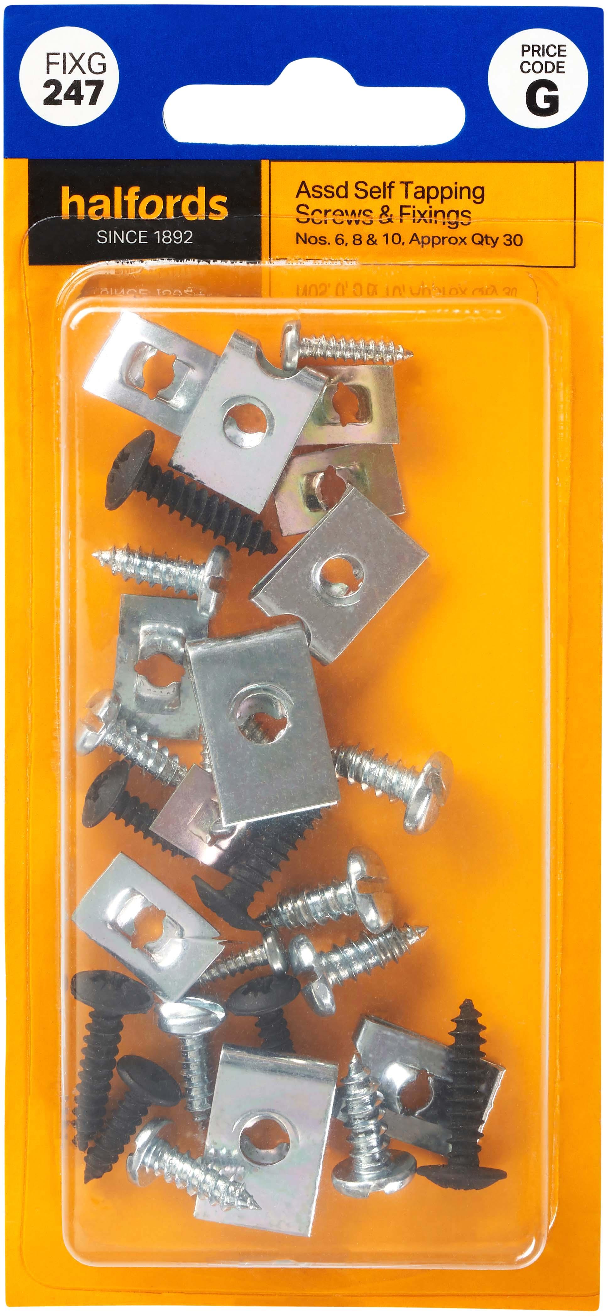 Halfords Assorted Self Tapping Screws & Fixings (Fixg247)