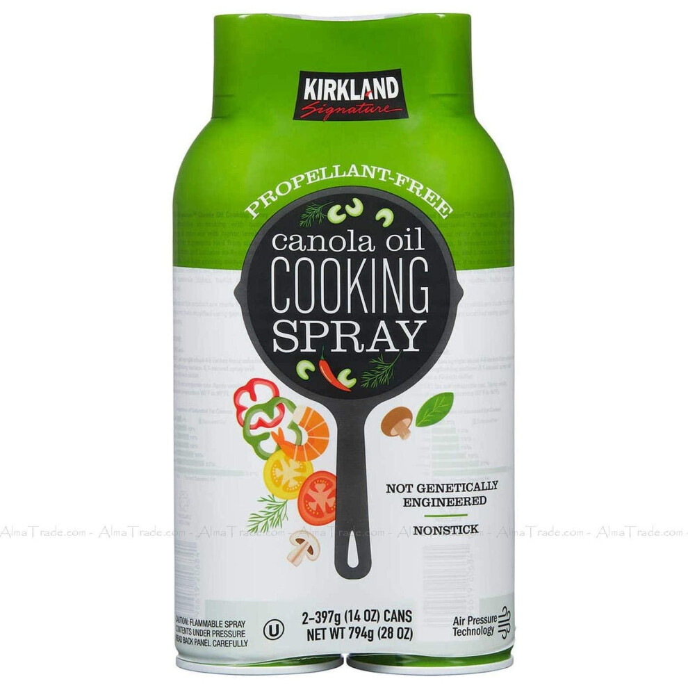 Kirkland Signature Canola Oil Cooking Spray Propellant Free - Pack of 2 x 397g