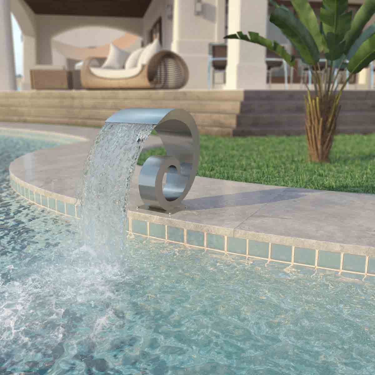 VidaXL Pool Fountain Stainless Steel 50x30x53 cm Silver