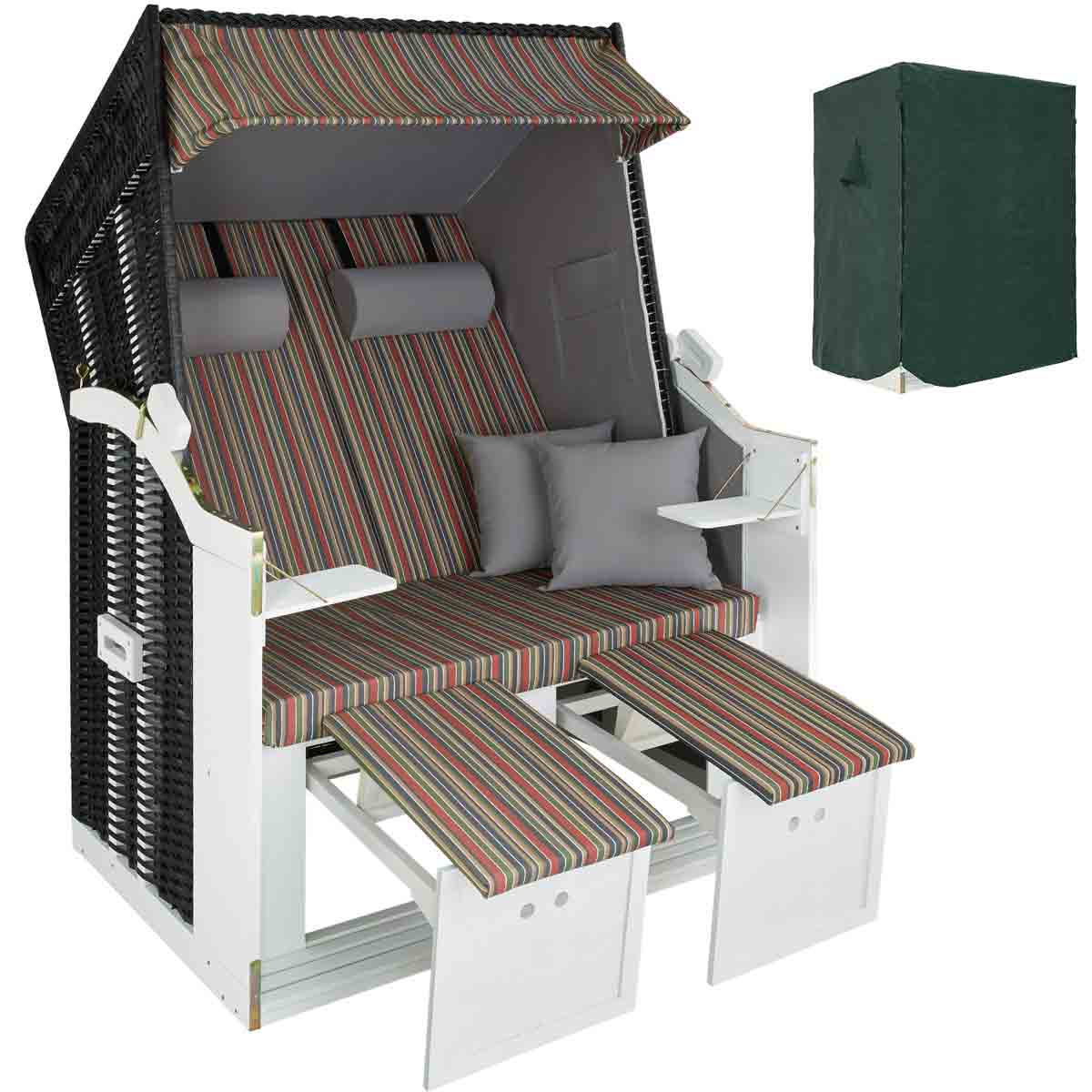 TecTake Beach Chair With Cushions - Blue