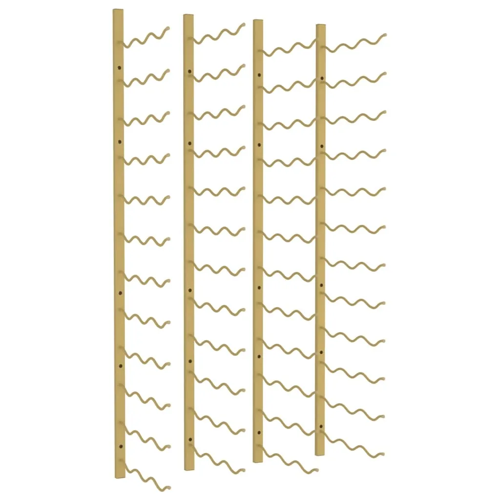 VidaXL Wall Mounted Wine Rack for 36 Bottles 2 pcs Gold Iron