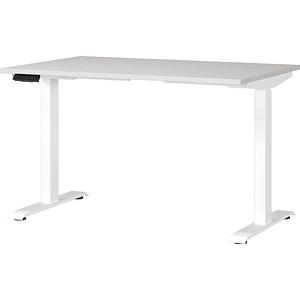 Germania Height-Adjustable Desk - Light Grey and White, none
