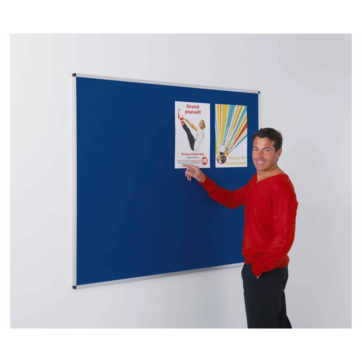 Metroplan Metroplan Aluminium Framed Felt Noticeboard 1200 x 1500mm, Dark Blue | Conference Supplies & Presentation Equipment > Notice Boards > Fabric Pin Board