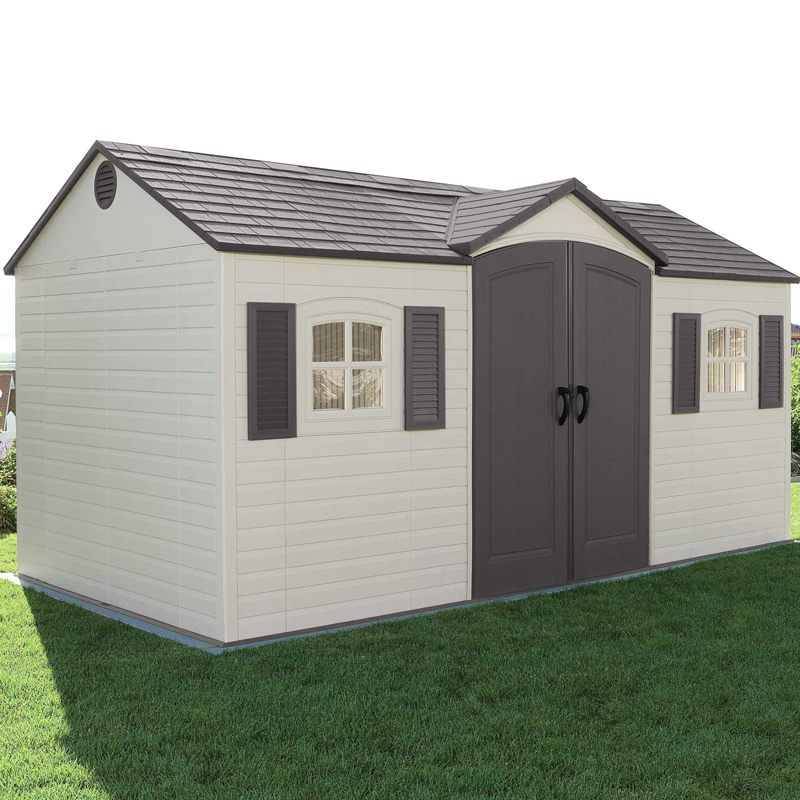 Lifetime 15' x 8' Lifetime Heavy Duty Plastic Shed - Single Entrance (4.57m x 2.43m)