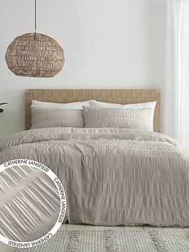 Catherine Lansfield 'Seersucker' Duvet Set|Size: Super King|natural