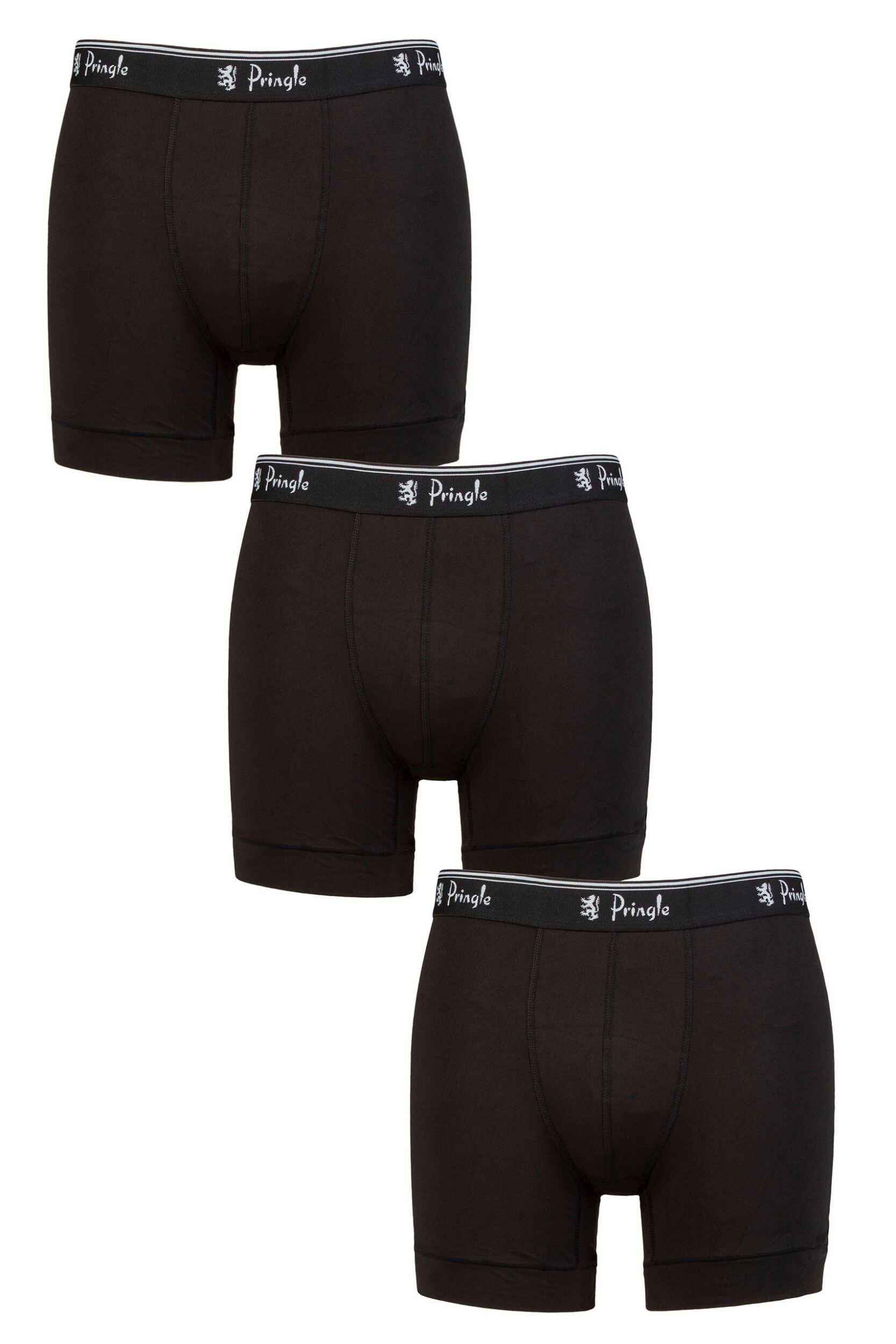 Pringle Men's 3 Pair Pack Sports Trunk|black