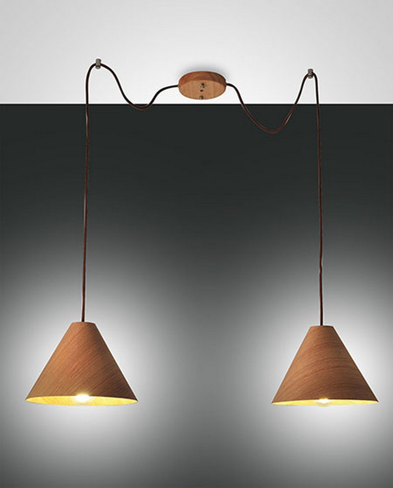 Fabas Luce Lighting Esino Dome Pendant Ceiling Lights Walnut Glass, E27