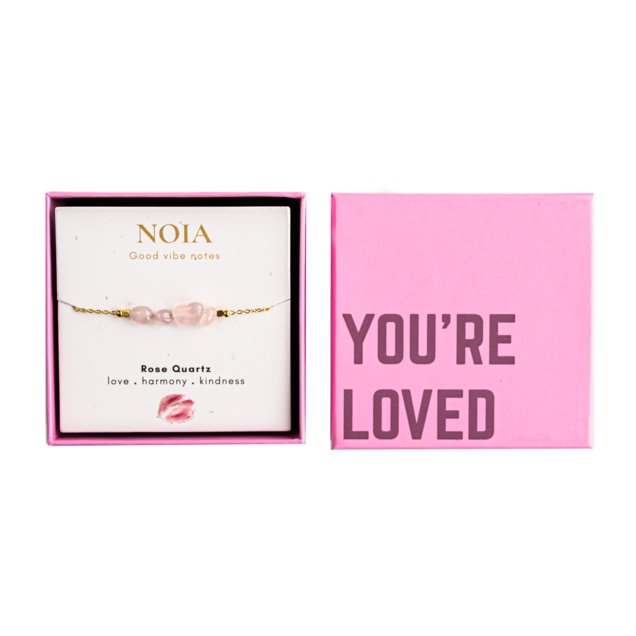 Noia Jewellery Armband Rozenkwarts Goudkleurig Letterbox Gifts